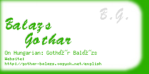 balazs gothar business card